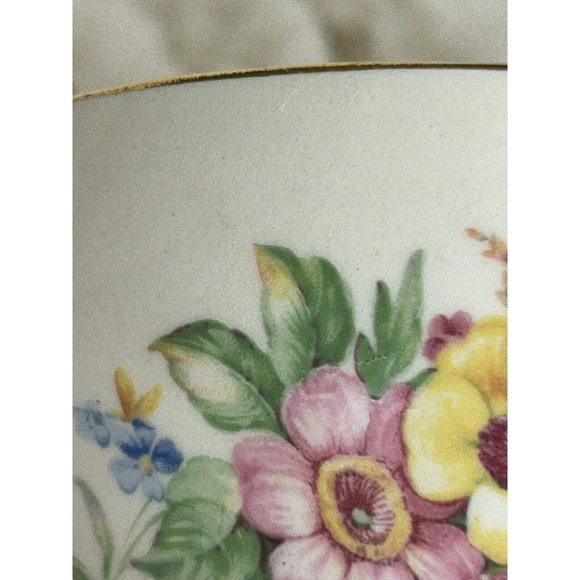 Edwin M. Knowles Vintage Sugar Bowl & Creamer Cheery Bright Daisy Like Flowers - Picture 8 of 16